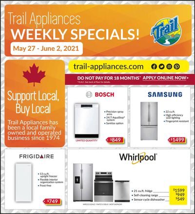 Trail Appliances (AB & SK) Flyer May 27 to June 2