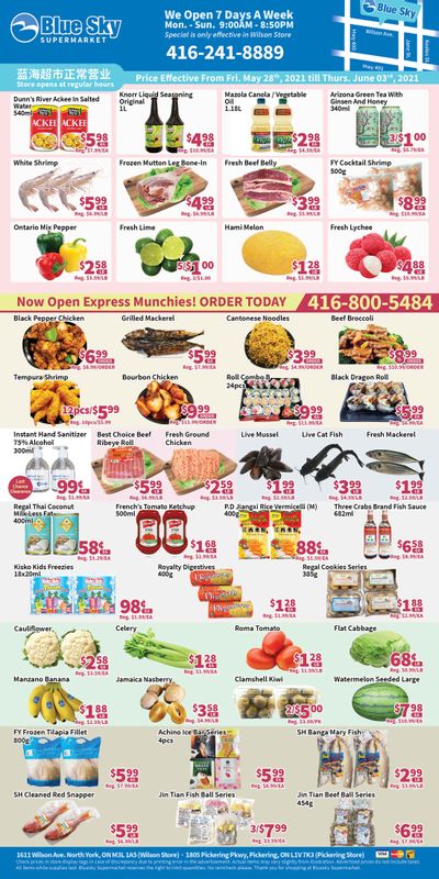 Blue Sky Supermarket (North York) Flyer May 28 to June 3