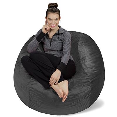 Sofa Sack - Bean Bags Plush, Ultra Soft Memory Bean Bag Chair with Microsuede Cover Stuffed Foam Filled Furniture and Accessories for Dorm Room, 4-Feet, Charcoal $171.88 (Reg $245.24)