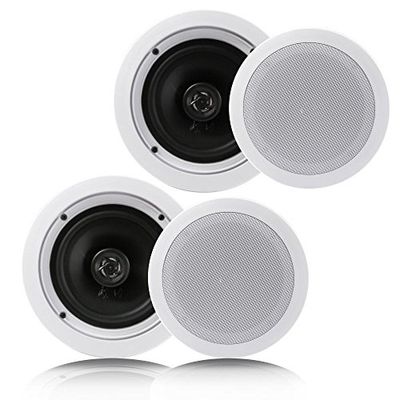 Pyle Pair 6.5” Flush Mount in-Wall in-Ceiling 2-Way Home Speaker System Spring Loaded Quick Connections Dual Polypropylene Cone Polymer Tweeter Stereo Sound 200 Watts (PDIC1661RD) $42.76 (Reg $49.99)