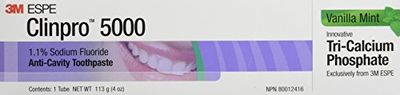 Clinpro 5000 3M ESPE 1.115% Sodium Fluoride Anti-Cavity Toothpaste, 12215, Mint-Vanilla Flavor, 113g
