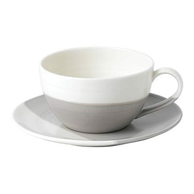 Royal Doulton Coffee Studio Cup & Saucer Set 15 OZ Latte Cup and Saucer, Grey