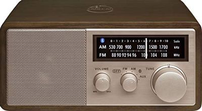Sangean WR-16 45th Anniversary Special Edition AM/FM Wooden Cabinet Radio with Bluetooth, Rose Gold/Dark Walnut (WR-16SE)