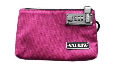 Vaultz Locking Zipper Pouch, 5 x 8 Inches, Pink (VZ00471)