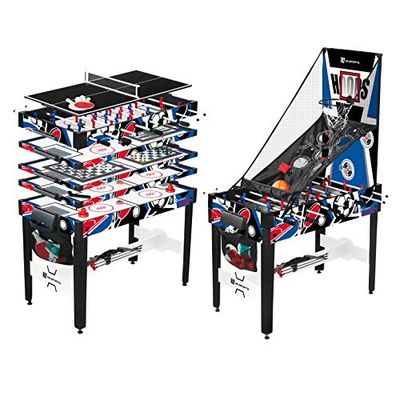 MD Sports 12-in-1 Multi Game Set for Adults, Kids, Families - Foosball Tables with 5 Conversion Tops