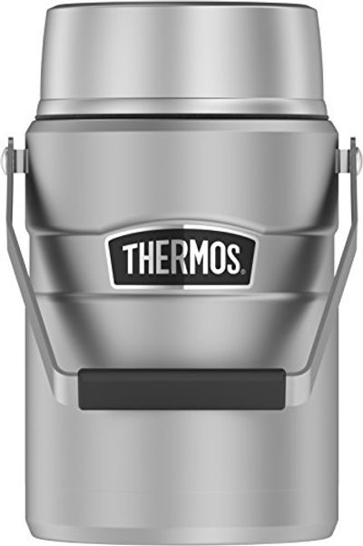 Thermos Stainless King 47 Ounce Vacuum Insulated Food Jar with 2 Inserts, Stainless Steel