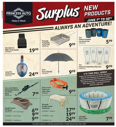 Princess Auto Surplus New Products Flyer June 1 to 30