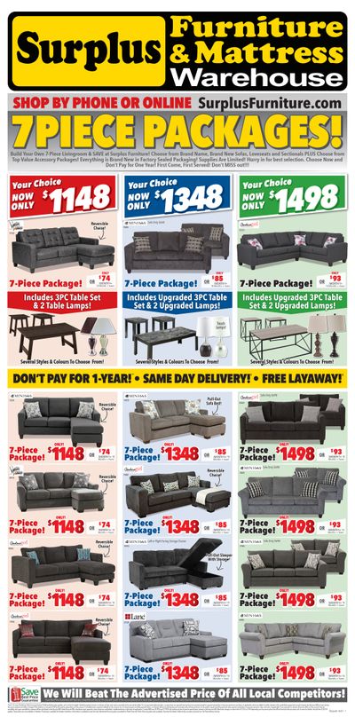 Surplus Furniture & Mattress Warehouse (Thunder Bay) Flyer May 31 to June 13 Surplus Furniture & Mattress Warehouse (Thunder Bay) Flyer May 31 to June 13