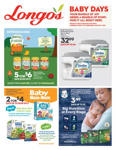 Longo's Baby Days Flyer June 3 to 23