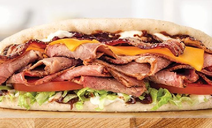 Brisket Bacon Flatbread at Arby's Brisket Bacon Flatbread at Arby's