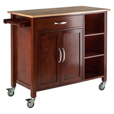Winsome Wood Mabel Kitchen Cart Walnut/Natural $257.97 (Reg $355.97)