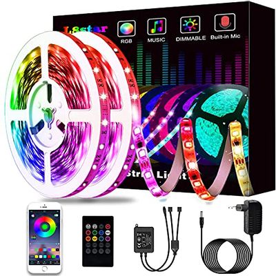 LED Lights, KIKO Smart Led Lights Strips 50ft/15m RGB Strip Lights 5050 with Remote Controller Sync to Music Apply for Bedroom, Party and Home Decoration (50FT) $22.09 (Reg $45.99)