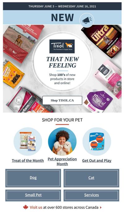 Tisol Pet Nutrition & Supply Stores Flyer June 3 to 16