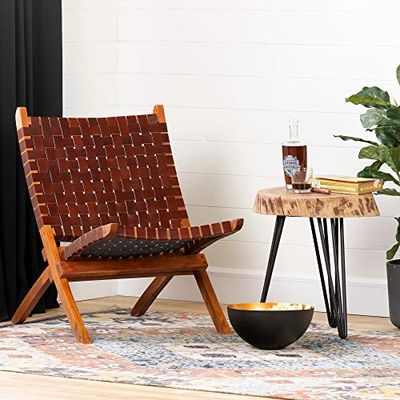 South Shore Furniture Balka Woven Leather Lounge Chair-Auburn-South Shore
