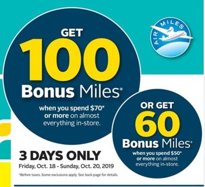 Rexall Pharma Plus Drugstore Canada Coupon & Flyers Deals: Get up to 100 Bonus Air Miles + 3 Days Deals