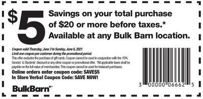 Bulk Barn Canada Coupon: Valid until June 6