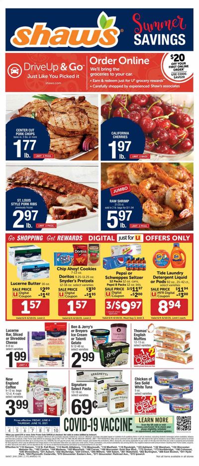 Shaw’s (MA, ME, NH, RI, VT) Weekly Ad Flyer June 4 to June 10