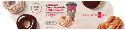 Tim Hortons Canada Donut Day Promo: FREE Donut With Purchase