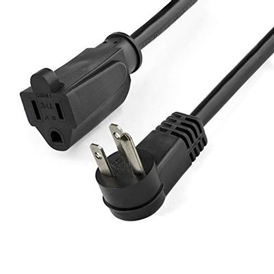 StarTech.com 3 ft Flat Extension Cord - NEMA 5-15R to NEMA Right-Angle 5-15P Power Cable - Low Profile Extension Cord - Right Angle Power Cord (PAC101R3) $4.97 (Reg $11.58)