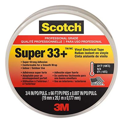 Scotch 6132-BA-10-10 Scotch Super 33+ Vinyl Electrical Tape.75-Inch x 66-Foot x 0.007-Inch, 10-Pack $41.38 (Reg $65.30)
