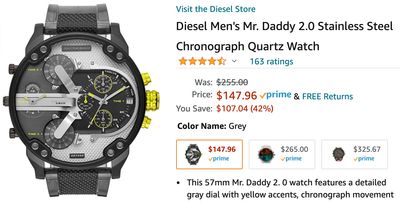 Amazon Canada Deals: Save 42% on Diesel Men’s Watch + 30% on Keurig Coffee Maker + More Offers