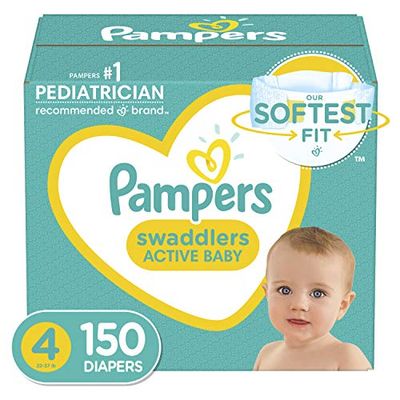 Pampers Swaddlers Disposable Diapers Size 4, 150 Count, ONE MONTH SUPPLY (Packaging and Prints May Vary) $35.66 (Reg $42.28)