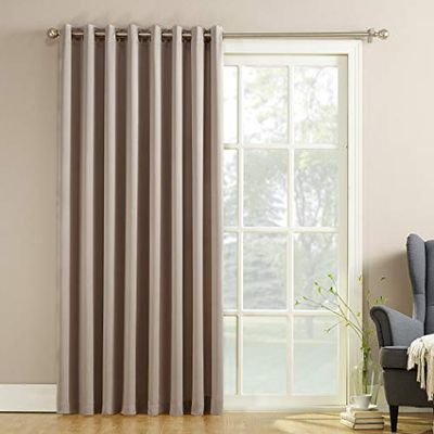 Sun Zero Barrow Energy Efficient Patio Door Curtain Panel,Stone Beige,100" x 84" $33.67 (Reg $38.91)
