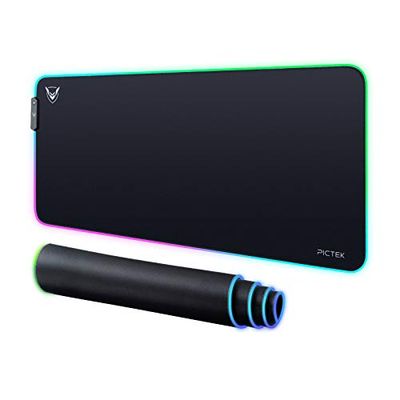 PICTEK Large RGB Gaming Mouse Pad, Chameleon Programmble Oversized Glowing RGB Extended Soft Mat Surface Mousepad with 16 Lighting Modes 3 Brightness Levels, 31.5 x 13.8 in $12.99 (Reg $25.99)