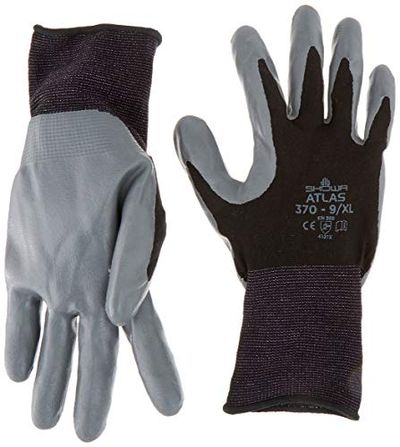 Showa Atlas 370B Nitrile Palm Coated Safety Glove, Black, X-Large (Pack of 12 Pairs) $38 (Reg $49.94)