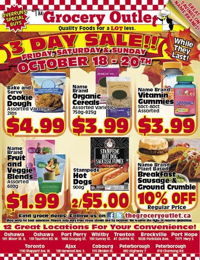 The Grocery Outlet 3-Day Sale Flyer October 18 to 20