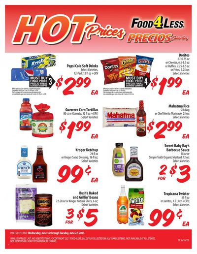 Food 4 Less (CA) Weekly Ad Flyer June 16 to June 22