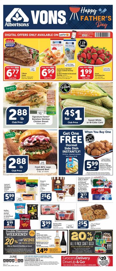 Vons (CA) Weekly Ad Flyer June 16 to June 22
