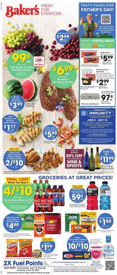 Baker's (NE) Weekly Ad Flyer June 16 to June 22