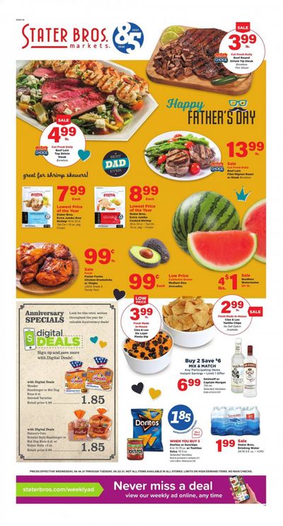 Stater Bros. (CA) Weekly Ad Flyer June 16 to June 22