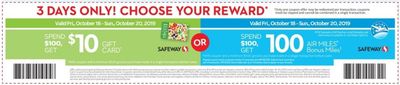 Safeway, Sobeys Canada Weekly Coupons: Spend $100 Get $10 Gift Card or 100 Bonus Miles + Flyers Deals