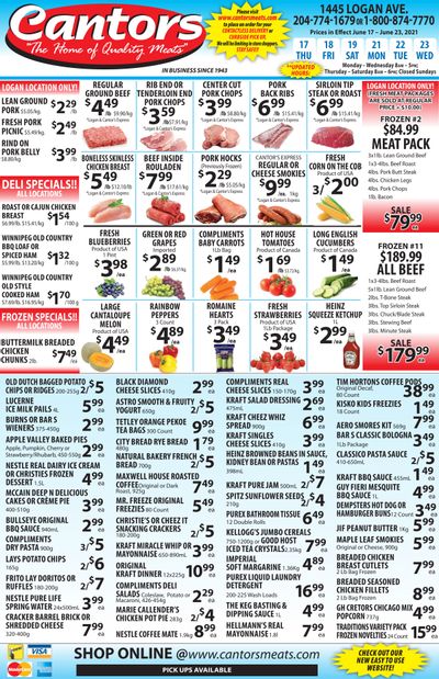 Cantor's Meats Flyer June 17 to 23