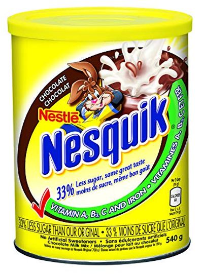 Nesquik Less Sugar Vitamin Enriched Chocolate Powder, 540g Canister $2.97 (Reg $4.47)