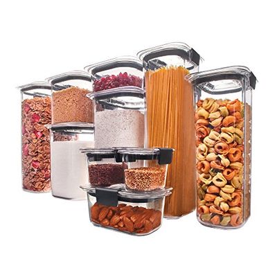Rubbermaid Brilliance Pantry Organization & Food Storage Containers with Airtight Lids, Set of 10 (20 Pieces Total) $57.67 (Reg $73.96)