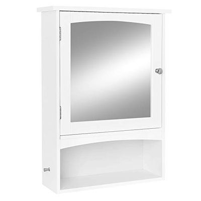 VASAGLE Mirror Cabinet, Bathroom Wall Storage Organizer with Adjustable Shelf, Medicine Cupboard, 18.9 x 6.3 x 25.6 Inches, White $79.99 (Reg $89.99)