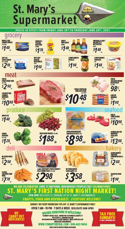 St. Mary's Supermarket Flyer June 18 to 24