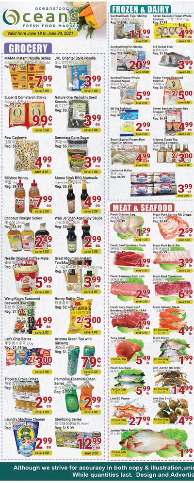 Oceans Fresh Food Market (Mississauga) Flyer June 18 to 24