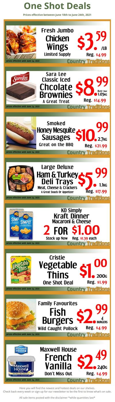 Country Traditions One-Shot Deals Flyer June 18 to 24