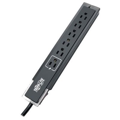 Tripp Lite 6 Outlet Surge Protector Power Strip 6ft Cord Right Angle Plug 1440 Joules, (TLP606SSTELB), Black $25.99 (Reg $43.33)