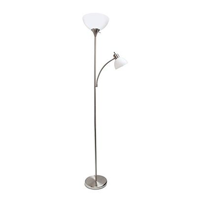 Simple Designs Home LF2000-BSN Floor Lamp with Reading Light, Brushed Nickel $49.97 (Reg $66.41)