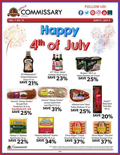 Commissary Weekly Ad Flyer June 21 to July 4