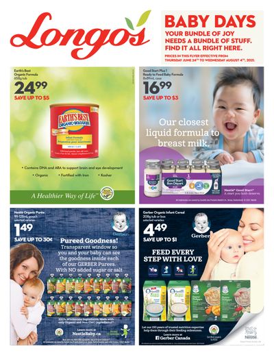 Longo's Baby Days Flyer June 24 to August 4