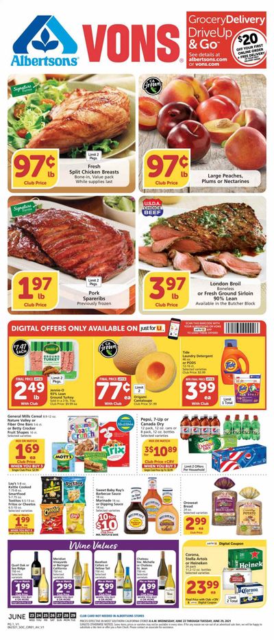 Albertsons (CA, ID, LA, MT, OR, TX, WA) Weekly Ad Flyer June 23 to June 29