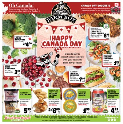 Farm Boy (Brantford, Cambridge, Cornwall, Hamilton, Kingston, Kitchener, London, Newmarket, Ottawa, Pickering, St. Catharines, Toronto and Whitby) Flyer June 24 to 30