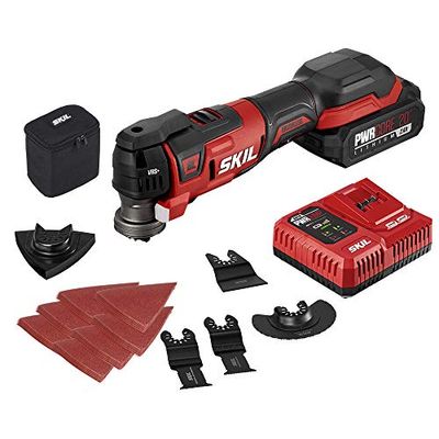 SKIL PWRCore 20 Brushless 20V Oscillating Tool Kit with 35pcs Sanding Paper, 3 Blades, Sanding Pad, Rigid Scraper, Accessory Case, Includes 2.0Ah Lithium Battery & PWRJump Charger - OS5937-10 $143.08 (Reg $161.37)