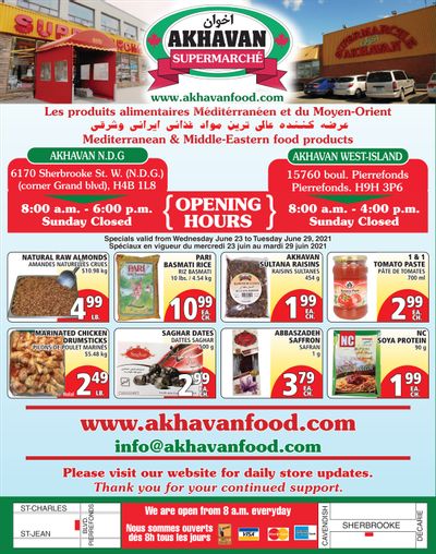 Akhavan Supermarche Flyer June 23 to 29